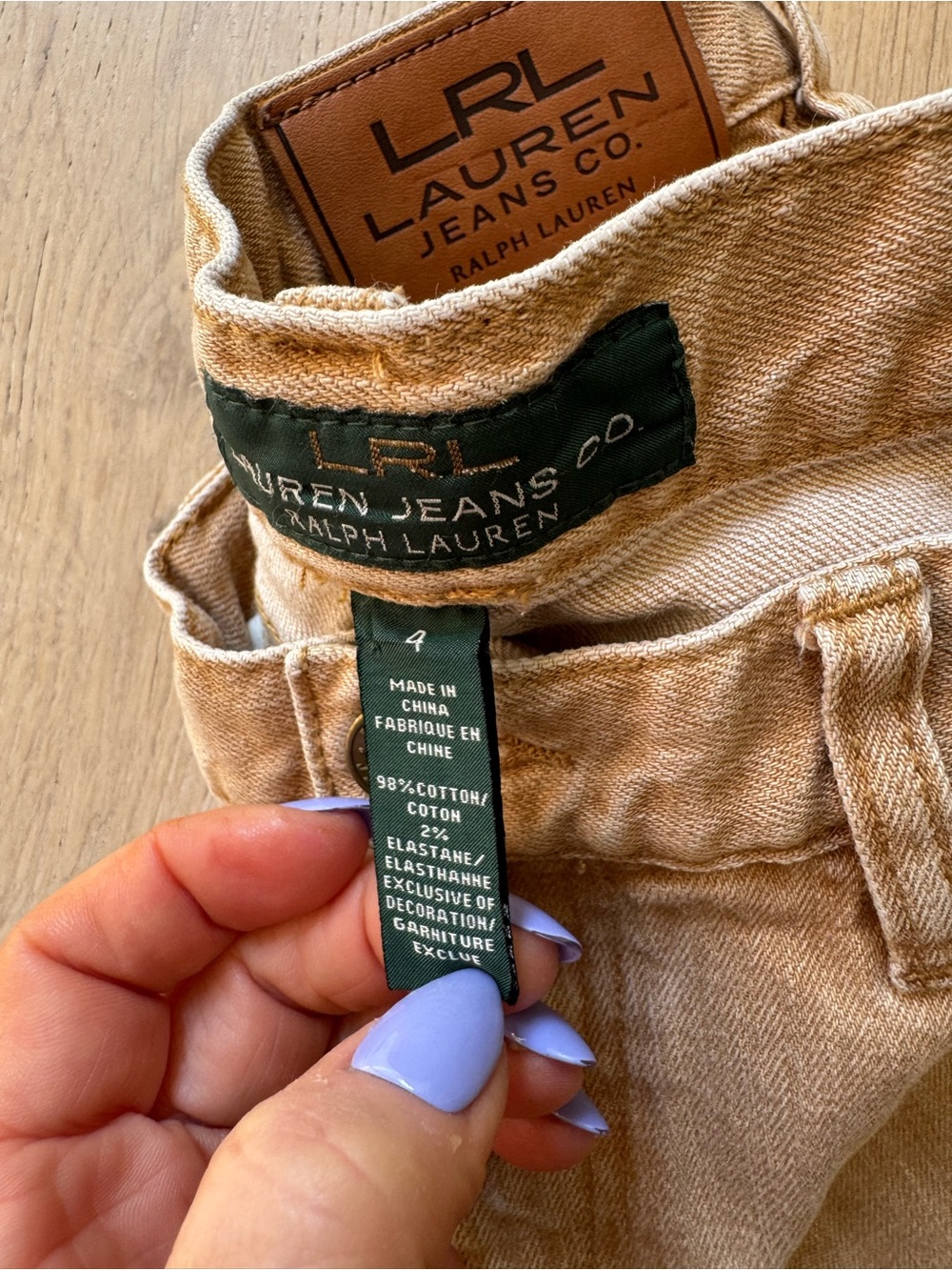 Women’s Tan Embroidered Jeans - Stylish Casual Fit - Picture 3 of 10